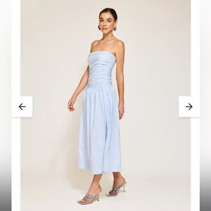 NWT Line & Dot Blue and White Strapless Sundress